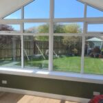 Guardian conservatory roof inside with garden