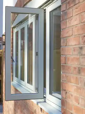 Double glazed window open