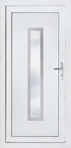 White PVC door single glass panel