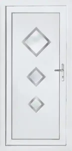 White coloured PVC triple diamond glass panels