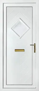 White coloured PVC single small diamond glass panel
