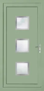 Sage coloured PVC triple square glass panels